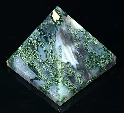 Moss Agate Pyramid – 2 Inch Crystal, Taurus Birthstone, Heart Chakra