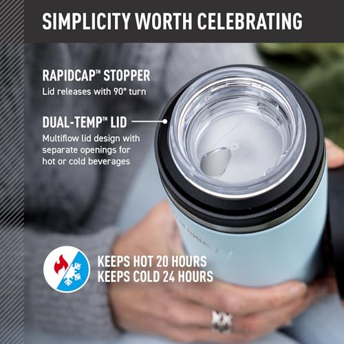 THERMOS ICON SERIES, Stainless Steel Dual Temperature Beverage Bottle, 40 oz, Granite 40 Ounces Graphite
