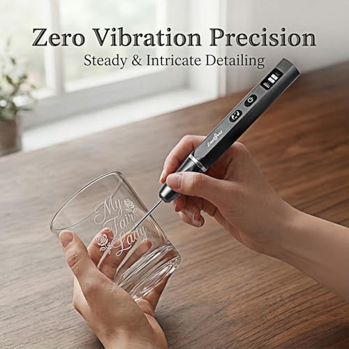 LIBERRWAY Engraving Pen, Cordless Rotary Tool with Power Display, 2-Speed 20000RPM Mini Engraver for Jewelry, Metal, Glass, Wood, Resin, DIY Beginner Friendly (42bits)