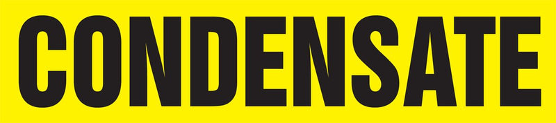 Accuform RPK229SSA Self-Stick "CONDENSATE" Pipe Marker for 3/4" to 1-1/4" OD Pipe, Black on Yellow, 1" H x 8" W