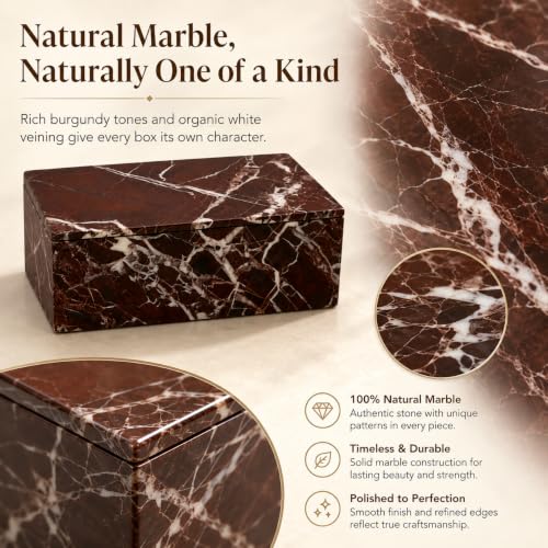 Purple and red marble jewelry storage box with lid, SIRIZEN-DIVING brand, designed for organizing jewelry and small accessories.