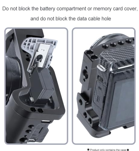 CNC M6 Mark2 Camera Cage Form-Fitting Rig with Cold Shoe Mount Compatible with Canon EOS M6 Mark II Stabilizer