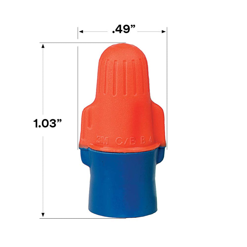 [Australia - AusPower] - 3M(TM) 3M Performance Plus Wire Connector O/B+Pouch, 100/POUCH, 100 units, Orange/Blue Pack of 100 