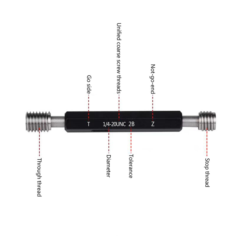 [Australia - AusPower] - Tools Thread Plug Gauge 1/4-20UNC 2B, Double Ends Thread Plug Gage Unified Thread Gage 1pcs Thread Plug Gauge 1/4-20UNC 2B 1PC 