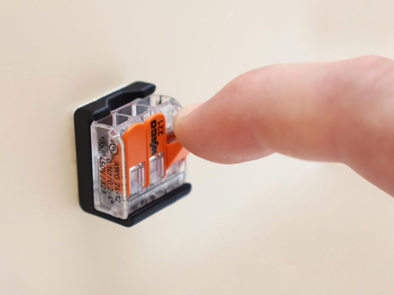 Holder for Mounting Compatible with WAGO 221 Connection Clamps, for Mounting on Various Surfaces Glue/Screws (16, Holder 2/3/5 Conductor 4 mm2 + Screw) Halter 2/3/5-Leiter 4mm2 + Schraube 16