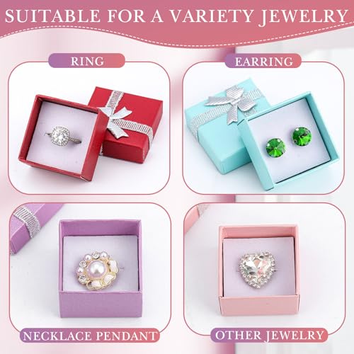 Yinkin 120 Pcs Jewelry Gift Box Bulk Ring Box Set with Ribbon,6colors 6 Colors