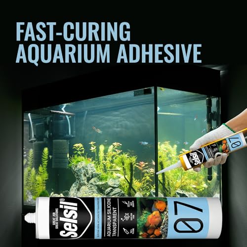 SELSIL Aquarium Silicone Clear Sealant, transparent 10.14 fl oz tube for fish-safe, elastic waterproof bonding