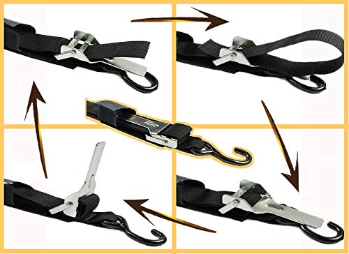 DC Cargo Mall 2" x 84" Transom Tie Down Straps – Heavy-Duty Boat Trailer Straps for Bass Boats, Jet Skis & More, Secure Fit, Easy to Use - Marine Boat Accessories 2" x 7' Manual