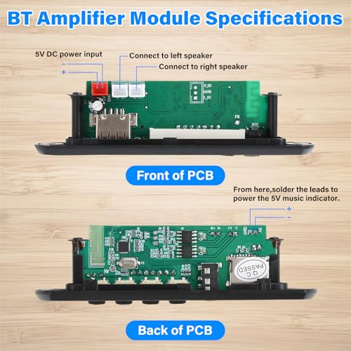 Electronic Soldering Kit, 2-in-1 FM Radio & Bluetooth 5.0 Speaker Kit 3W + 3W Stereo, Music Control with LED Level Display, Digital Display, Remote Control, Soldering Learning Set for DIY Led Level Indicator