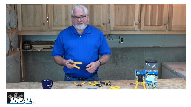 IDEAL Electrical 45-417 Premium Reflex T wire stripper with plier nose, slide lock, and textured grips