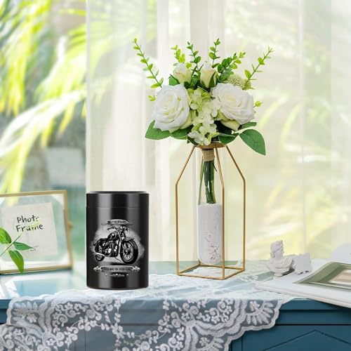 Small Urns for Human Ashes 2.75 Inch Mini Cremation Urn for Ashes Adult Aluminum Motorcycle Memorial Ashes Keepsake Urn Sharing for Female Male-1pcs 1pcs-Motorcycle