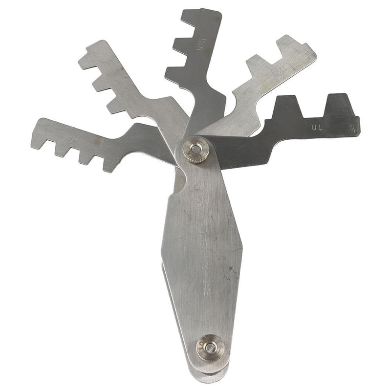 [Australia - AusPower] - 16pcs 29 Degree Acme Screw Pitch Gauge, Stainless Steel Thread Pitch Measuring Tool for Industrial Measurement, Universal Wide Application T-Thread Cutting Gage 
