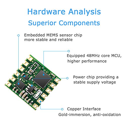 WitMotion WT61P Plus High-Accuracy 6-Axis MPU6050 Acceleration Sensor, Angle+Gyroscope+Accelerometer+Quaternion(200HZ Output), Unaffected by Magnetic Field, AHRS IMU