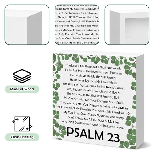 Bible Verse Wooden Box Sign Inspiration Religious Gifts for Women Men Christian Gifts Wooden Decor Sign for Faith Easter Prayer Christmas Spiritual Decorative Signs Motivational Housewarming Gift