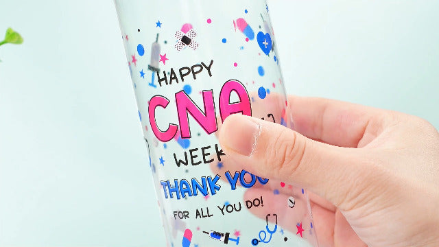 Vesici 24 Pcs CNA Week Tumbler Cups with Lids Straws, 14.2oz Favors 12