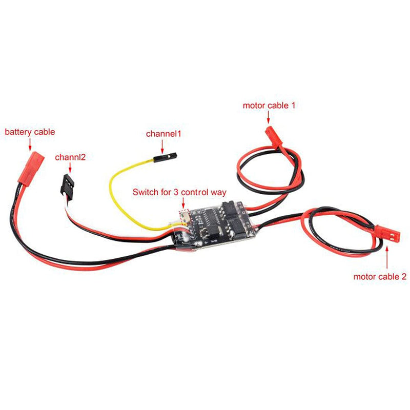 [Australia - AusPower] - Bidirectional 5A ESC Brushed Speed Controller Dual Way ESC 2S-3S Lipo for RC Model Boat/Tank 130 180 Brushed Motor Spare Parts(4PCS) 