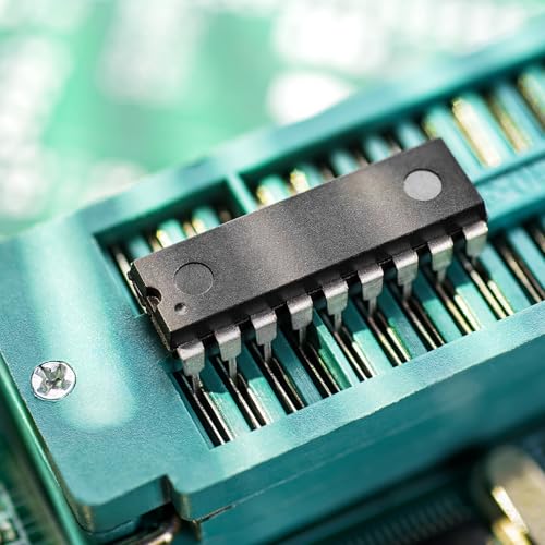 QUARKZMAN Pack of 10 Universal IC Test ZIF Socket, 14-Pin IC Locking Seat 2.54 mm Pitch Socket Adapter Solder Connection for Breadboard Project, PCB Board Design, Green 14 pin