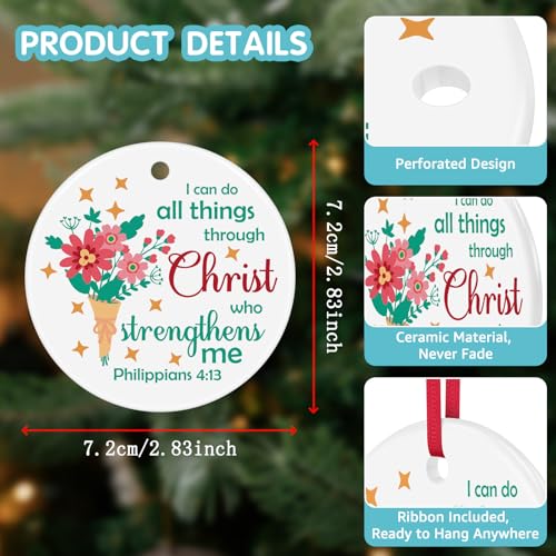 Christian Gifts for Women Faith Religious Gifts Inspirational Scripture Gift for Women Birthday Easter Christmas Unique Catholic Gift Encouraging Bible Verse Ornament