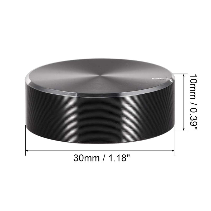 [Australia - AusPower] - uxcell 2pcs Potentiometer Knob Knurled Shaft Black Aluminum Smooth Surface Rotary Knob 30mmx10mm Volume Control Knob 