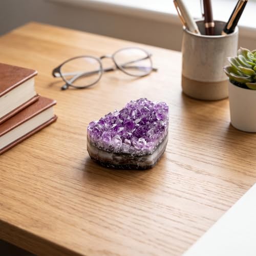 Natural Amethyst Crystals Heart Shaped Rocks Healing Stones Purple Gifts