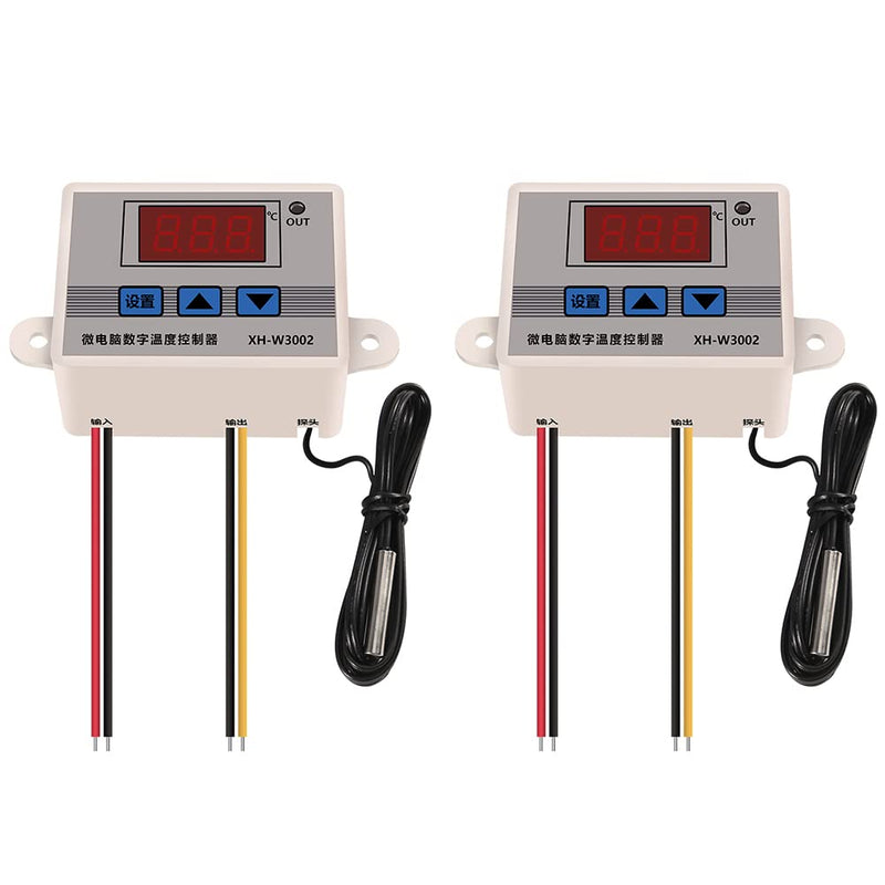 [Australia - AusPower] - UMLIFE 2PCS XH-W3002 DC 110V-220V 1500W 10A Microcomputer Digital Temperature Controller Digital Display Thermostat Control Switch and NTC 10K Thermistor Sensors Temperature Probe (110-220V 1500W) 110-220V 