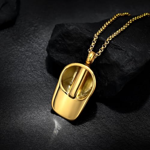 Hat Cremation Jewellry Baseball Cap Urn Necklace for Ashes for Human Ashes Memorial Urn Necklaces Keepsake Holder Gold