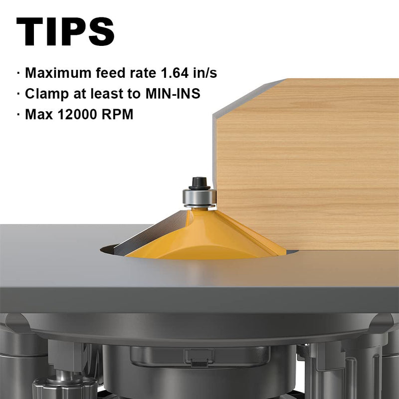 [Australia - AusPower] - 60 Degree Chamfer Router Bit with 9/16 Inch Cutting Length,1/2 Inch shank Carbide Edge Forming Bevel Router Bit with Bearing, Chamfer Bit Miter Angle Milling Cutters Tool 1/2 Shank 60° - 9/16" Length - 1/2" Shank 