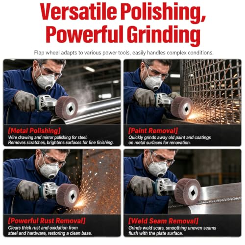 Sanding Flap Brush 80 Grit for Satin Machine | 120 x 100 mm sanding brush for satin machine and renovator, robust and durable, for sanding wood, metal and plastic 80 grit
