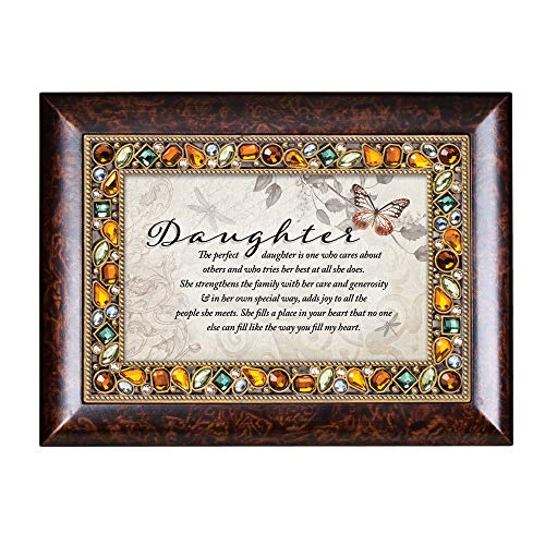 Cottage Garden Daughter You Fill My Heart Amber Earth Tone Jeweled Music Box Plays You are My Sunshine