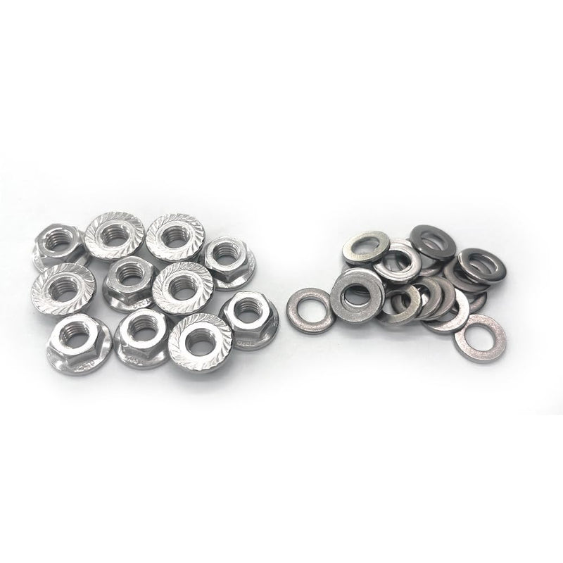 [Australia - AusPower] - 30 Sets M6x1.0-20mm Flanged Hex Head Bolts, Flange Hexagon Screws, hanger bolts,Stainless Steel 18-8 (304), M6 Flange Bolt and Nuts,Washer for Securing Exhaust Components (M6x20mm) M6x20mm 