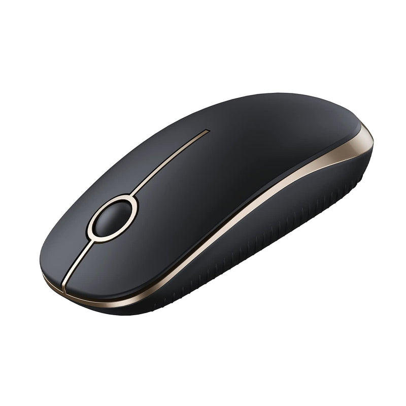 [Australia - AusPower] - VssoPlor Wireless Mouse, 2.4G Slim Portable Computer Mice with Nano Receiver for Notebook, PC, Laptop, Computer (Black and Gold) Black and Gold 