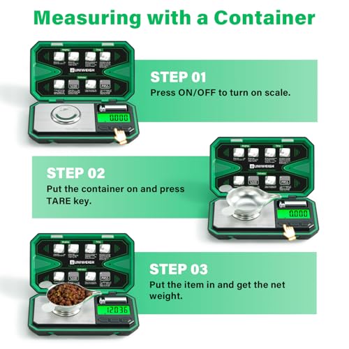 UNIWEIGH Milligram Scale Precision 0.001g/50g mg Scale for Weighing Powders