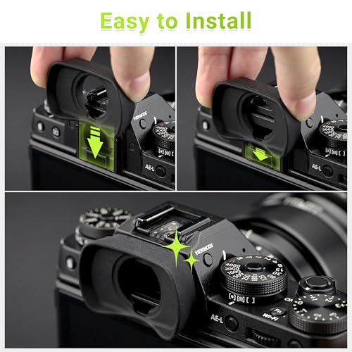 JJC Soft Eyecup Eye Cup Eyepiece for Fuji X-T5 X-T4 X-T3 X-T2 X-H2 X-H2S Fuji EC-XT L Eyecup Replacement Black
