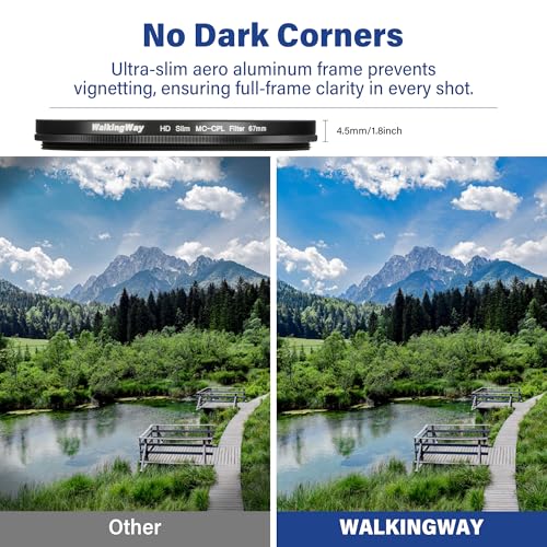 Walking Way 77mm Circular Polarizing Filter Ultra-Slim MC CPL Filter Optical Glass Circular Polarizer Filter for Camera Lens