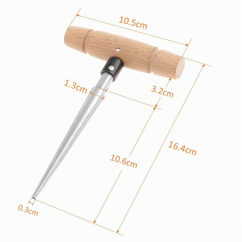 Alnicov T Handle Tapered Hand Reamer 4 Fluted Chamfer Guitar Woodworker Cutting Tool