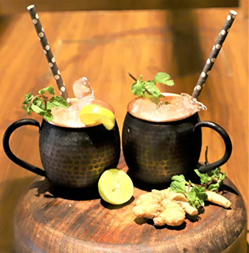 STAGLIFE 16 Oz Black Moscow Mule Mugs, Pure Copper Cups, Gift Pack of 2 16.0 fluid_ounces