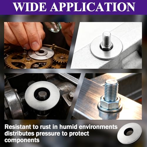 Ranstac 3/8x1 sealing washers for screws and bolts, 100-piece pack beveled metal washers
