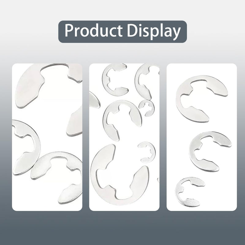 [Australia - AusPower] - 120PCS Stainless Steel E Clip Assortment Kit, External Circlip Snap Rings Retaining Clips Set, M1.5/M2/M3/M4/M5/M6/M7/M8/M9/M10 E Clip Assortment Kit for Bearings, Axles, Gears, Pulleys 