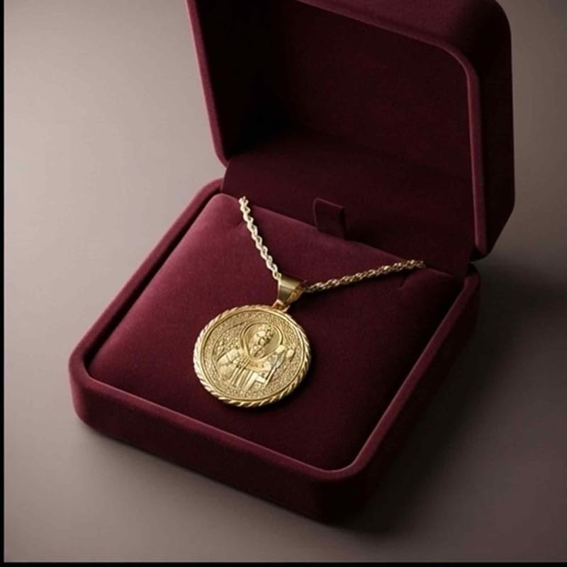 LKBEADS 925 Sterling Silver Saint King Pendant Necklace, 22MM |LK_NLC_00350
