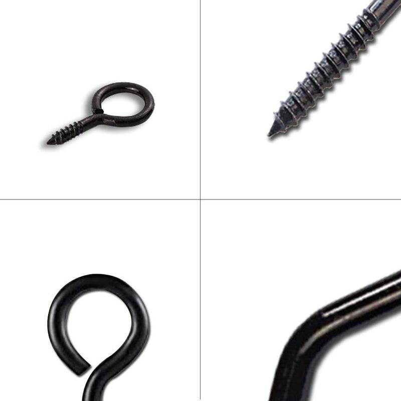 [Australia - AusPower] - Eye Screw Pins for Jewelry Making Findings Mini Metal Eye Hooks 300 Pieces Zinc Plated (Black) Self Tapping Eyelets O Ring Hanging DIY Projects Crafts Arts Wine Cork Charm Bead 12mm x 6mm 00#(300PCS) Black 
