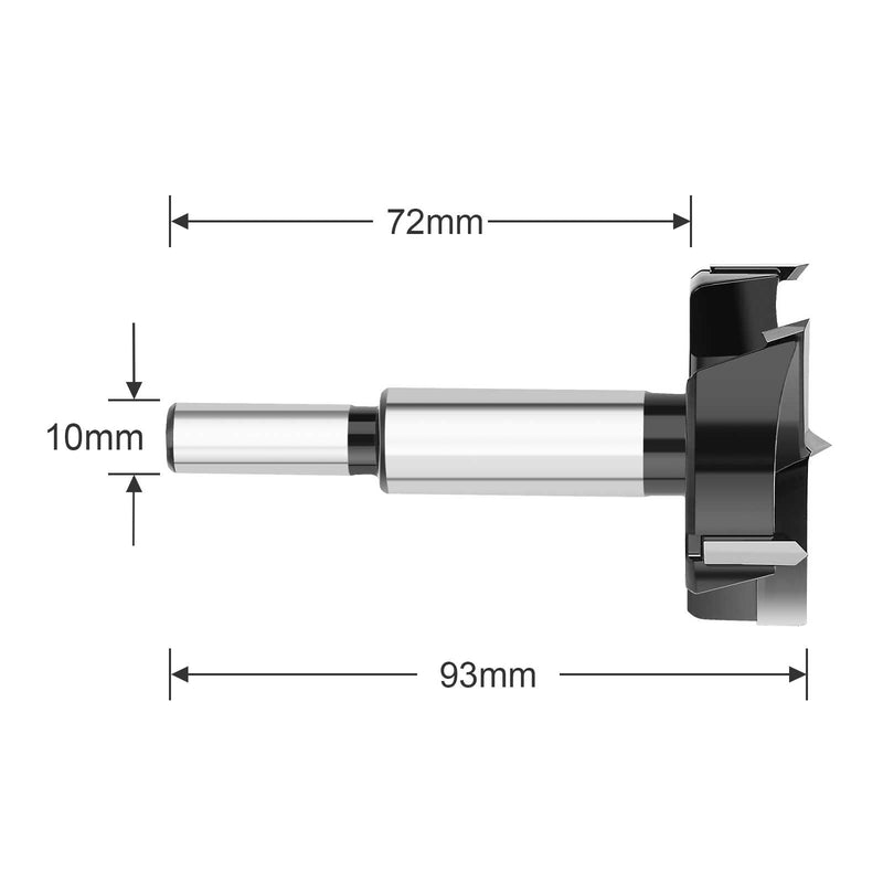 [Australia - AusPower] - Forstner Drill Bit 42 mm Wood, Wood Drill Bit with Round Shank, Forstner Drill Bit for Wood, Chipboard, Fibreboard 42mm 