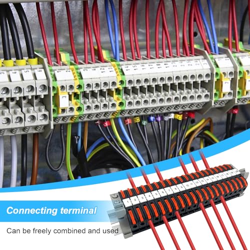 Pack of 40 DIN Rail Terminals, 0.08-4 mm² PCT-211 DIN Rail Terminals, Terminal Block Terminal Block Kit, Quick Wiring Electrical Terminal Block for Automation Projects, DIY Projects