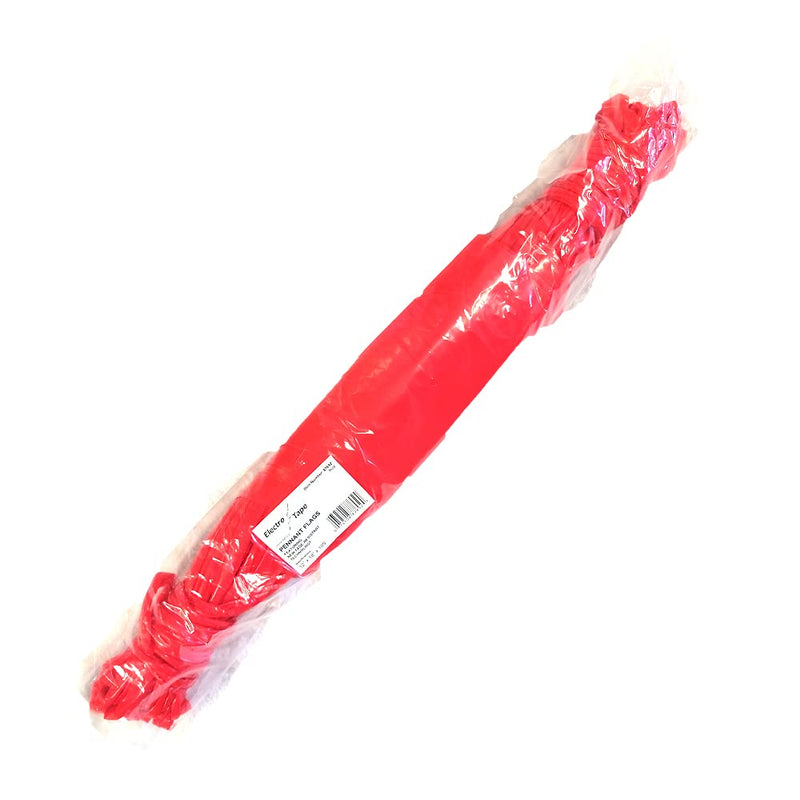 [Australia - AusPower] - Pennant Banner Flags - OSHA 500lb Rated Safety Rooftop Flagging Barrier Traffic Party & Events - 105ft Strand Fade Resistant (Red, 12"x18"x105ft) … Red 