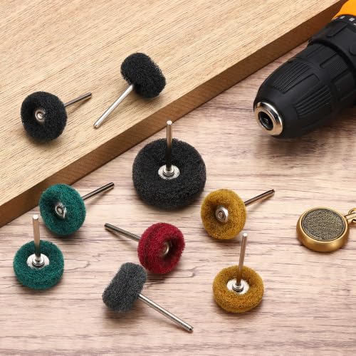 BOLTALIVON 50-piece 1-inch abrasive buffing wheels with 1/8-inch shanks, 80-grit yellow wheels