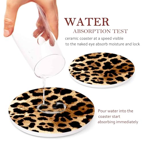 2Pcs Faith-Inspired Ceramic Coasters with Cork Base Absorbent Cup Mat Bw-faiht