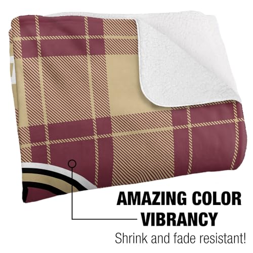 LOGOVISION Florida State University Campus Plaid Spirit Silky Touch Sherpa Back Super Soft Throw Blanket 50"x60" 50" x 60"