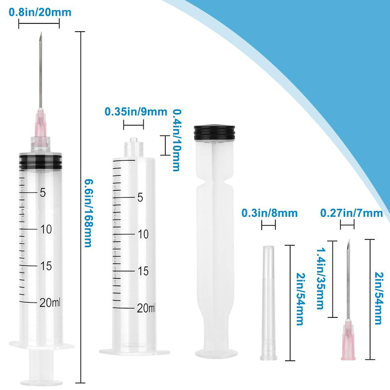 [Australia - AusPower] - 3 Pack 20ml/cc Syringes with 55.1 Inch Tube and Needle 18G 1.5”, Sterile Syringe Individually Packaged for Labs, Resin, Craft, Machine Oil, Ink, Glue 20 ml with tube/needle 