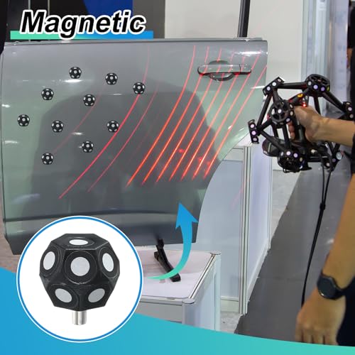 sourcing map 6 Pcs 3D Magnetic Ball Marker with 1000 Pcs 6x10mm 3D Scanning Markers 3D Tracking Dots Reference Point 3D Target Diffuse Reflection Markers 3D Scanner Turntable Compatible