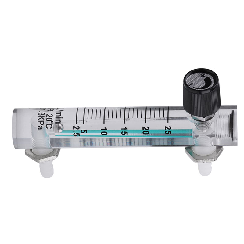 Gas Flow Meter, Tester and Detectors, Air Flow and Anemometer Flow Meter 2.5-25LPM Flow Meter with Control Valve for Oxygen / Air / Gas