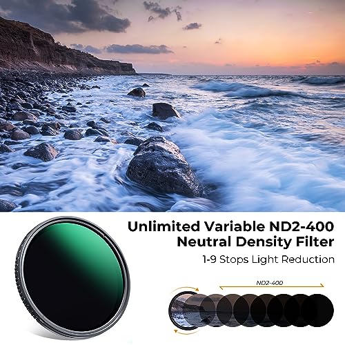 K&F CONCEPT 49mm Variable ND2-400(1-9 Stops) Waterproof ND Lens Filter